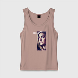 Майка женская хлопок Певица Адель, цвет: пыльно-розовый