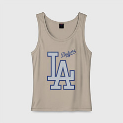 Майка женская хлопок Los Angeles Dodgers - baseball team, цвет: миндальный
