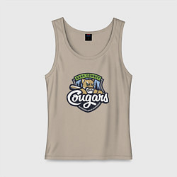 Майка женская хлопок Kane County Cougars - baseball team, цвет: миндальный