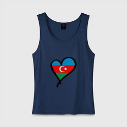 Майка женская хлопок Azerbaijan Heart, цвет: тёмно-синий