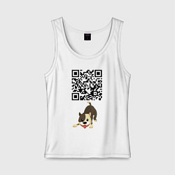 Майка женская хлопок Я люблю тебя! QR-code!, цвет: белый