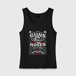 Майка женская хлопок GUNS N ROSES РОК, цвет: черный