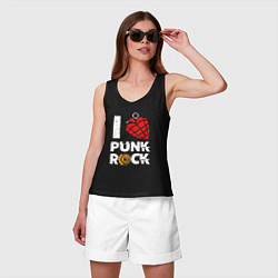 Майка женская хлопок I LOVE PUNK ROCK, цвет: черный — фото 2