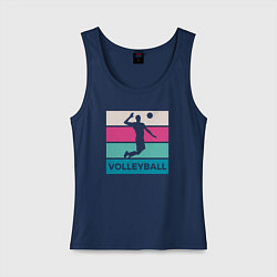 Майка женская хлопок Volleyball Play, цвет: тёмно-синий