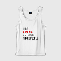 Женская майка Люблю Армению и 3х людей