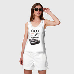 Майка женская хлопок Audi quattro Concept Design, цвет: белый — фото 2