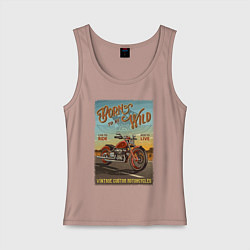 Майка женская хлопок Born to be wild!, цвет: пыльно-розовый