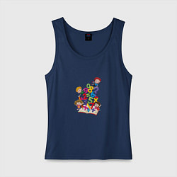 Майка женская хлопок Дети с цифрами, цвет: тёмно-синий