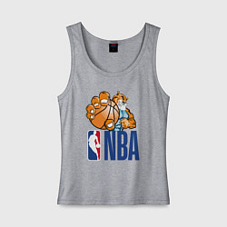 Майка женская хлопок NBA Tiger, цвет: меланж
