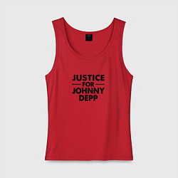 Майка женская хлопок Справедливость для Джонни Деппа, цвет: красный