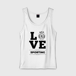 Майка женская хлопок Sporting Love Классика, цвет: белый