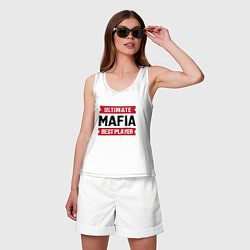 Майка женская хлопок Mafia: таблички Ultimate и Best Player, цвет: белый — фото 2