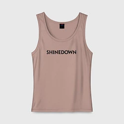 Майка женская хлопок Shinedown лого, цвет: пыльно-розовый