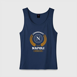 Майка женская хлопок Лого Napoli и надпись Legendary Football Club, цвет: тёмно-синий