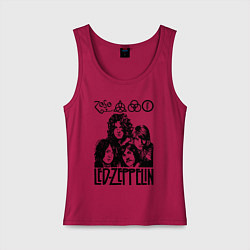 Майка женская хлопок Led Zeppelin Black, цвет: маджента