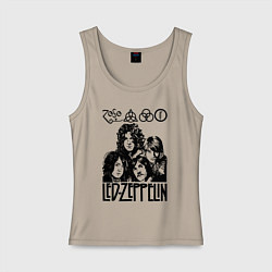 Майка женская хлопок Led Zeppelin Black, цвет: миндальный