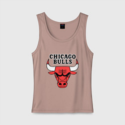 Майка женская хлопок Chicago Bulls, цвет: пыльно-розовый