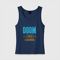 Майка женская хлопок Игра Doom pro gaming, цвет: тёмно-синий
