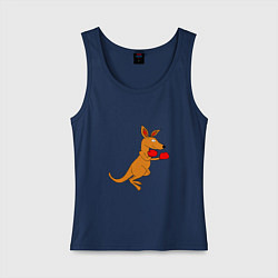 Женская майка Кенгуру занимается боксом