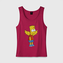 Майка женская хлопок Барт Симпсон - единорог, цвет: маджента