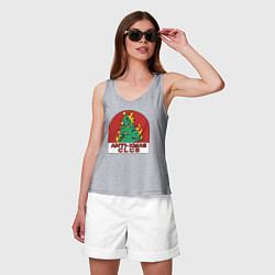 Майка женская хлопок Anti xmas club, цвет: меланж — фото 2