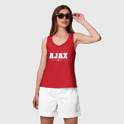 Майка женская хлопок Ajax football club классика, цвет: красный — фото 2