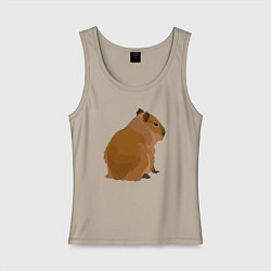 Женская майка Капибара лениво отдыхает