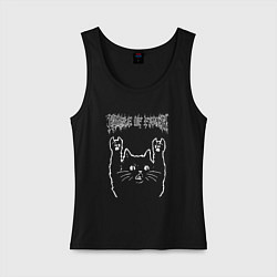 Майка женская хлопок Cradle of Filth рок кот, цвет: черный