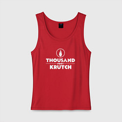 Майка женская хлопок Thousand Foot Krutch белое лого, цвет: красный