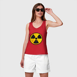 Майка женская хлопок Atomic Nuclear, цвет: красный — фото 2