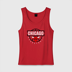 Майка женская хлопок Чикаго баскетбол, цвет: красный
