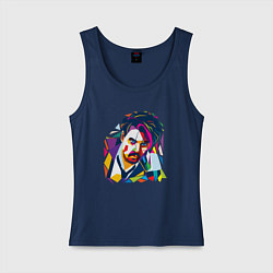 Женская майка Портрет Джонни Деппа полигональный