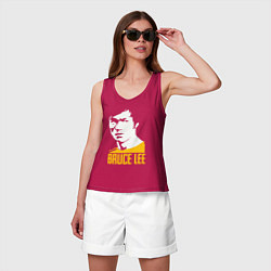 Майка женская хлопок Bruce Lee style, цвет: маджента — фото 2