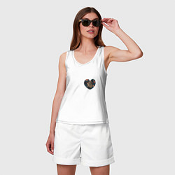 Майка женская хлопок Сердце самуая, цвет: белый — фото 2