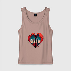 Женская майка По разные стороны сердца