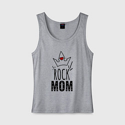 Женская майка Rock mom надпись с короной