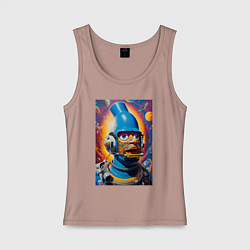 Майка женская хлопок Гомер Симпсон - космический рыцарь - нейросеть, цвет: пыльно-розовый