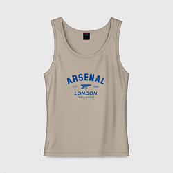 Майка женская хлопок Arsenal london the gunners, цвет: миндальный