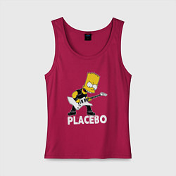Майка женская хлопок Placebo Барт Симпсон рокер, цвет: маджента