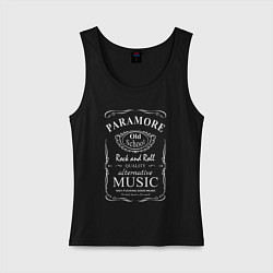 Майка женская хлопок Paramore в стиле Jack Daniels, цвет: черный