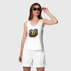 Майка женская хлопок Bitcoin BTC, цвет: белый — фото 2