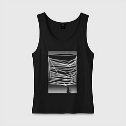 Майка женская хлопок Joy Division кот, цвет: черный
