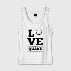 Майка женская хлопок Quake love classic, цвет: белый