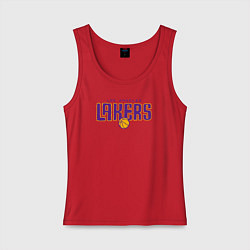 Майка женская хлопок Team Lakers, цвет: красный