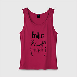 Женская майка The Beatles - rock cat