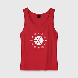 Майка женская хлопок Logo EXO, цвет: красный