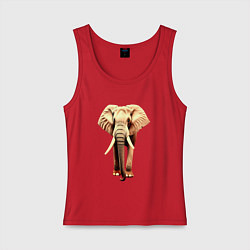 Майка женская хлопок Стройный слон, цвет: красный