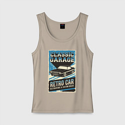 Майка женская хлопок Classic garage, цвет: миндальный