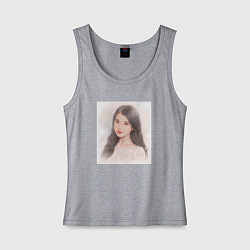 Майка женская хлопок Милая АйЮ - IU, цвет: меланж