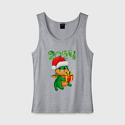 Майка женская хлопок Год дракона 2024, цвет: меланж